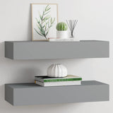 Wall-mounted Drawer Shelves 2 pcs Grey 60x23.5x10cm MDF 330260