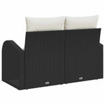 Garden Sofa Black 124 x 62 x 69cm Poly Rattan 42006742