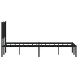 Metal Bed Frame without Mattress with Headboard Black 140x200cm 374438