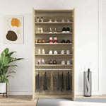 Shoe Cabinet with Door Brown 80 x 39 x 180 cm Engineered wood 3333868