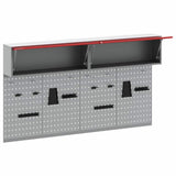 Tool Cabinet Set with Shelf 6 pcs Red Powder-Coated Steel 3321415