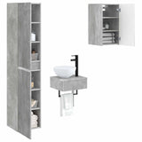 Bathroom Furniture Set 3 pcs Concrete Grey 33 x 34.5 x 160 cm 3406046