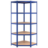 5-Layer Shelves 2 pcs Blue Steel&Engineered Wood 3154195