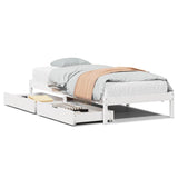 Bed Frame without Mattress White 75x190 cm Small Single Solid Wood Pine 3301421