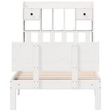 Bookcase Bed without Mattress White 75x190cm Solid Wood Pine 3322677