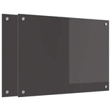 Kitchen Backsplash 2 pcs Dark Grey 70 x 50 cm Tempered Glass 3415459