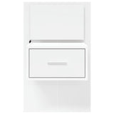 Wall-mounted Bedside Cabinet with LED Lights White 848157