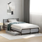 Bed Frame with Drawers without Mattress Grey Sonoma 75x190 cm Small Single 3279975