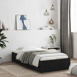 Bed Frame with Drawers without Mattress Black 90x190 cm Single 3207323