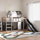 Bunk Bed without Mattress with Slide White and Black 80x200 cm 3284143