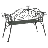 Garden Bench 2-Seater 130 x 47 x 90 cm Steel Silver Grey 42029541