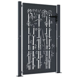 Garden Gate Anthracite 100x125 cm Steel Bamboo Design 153180