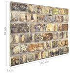 3D Wall Panels with Multicolour Brick Design 10 pcs EPS 147204