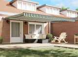 Retractable Awning Green and White 400 x 300 cm 3330723