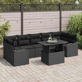 Garden Sofa Set with Cushion Manual 8 pcs Black Poly rattan 3357156
