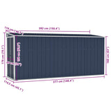 Wall-mounted Garden Shed Anthracite 118x382x178 cm Steel 316231