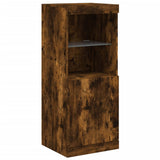 Sideboard with LED Lights Smoked Oak 162x37x100 cm 3209146