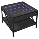 ZNTS Coffee Table with Infinity LED Black 50x50x38 cm 847697