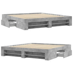 Bed Frame without Mattress Concrete Grey 200x200cm Engineered Wood 3295446