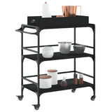 Kitchen Trolley Black 81.5x41x92.5 cm Engineered Wood 842341