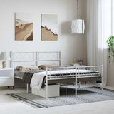 Metal Bed Frame without Mattress with Footboard White 150x200cm 372346