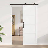 Sliding Door ORKDAL 78 x 211 cm Engineered Wood White and Black 3450075