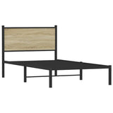 Metal Bed Frame without Mattress Sonoma Oak 100x190 cm 4007710