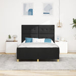 ZNTS Bed Frame Black 140x200 cm Fabric 3344734