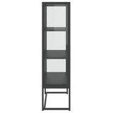 Highboard Anthracite 80x35x135 cm Steel and Tempered Glass 335885