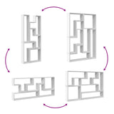 Wall Shelf White 96x12x64 cm Engineered Wood 840800