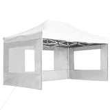 Professional Folding Party Tent with Walls Aluminium 4.5x3 m White 45500