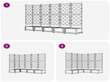 Garden Planter 5 pcs Grey 120 x 120 x 125.5 cm PP 42002865