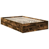 Bed Frame with Drawer Smoked Oak 120 x 190 cm Engineer Wood 3409479
