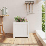 Garden Planter White 40x40x40 cm Solid Wood Pine 837406
