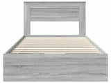 Bed Frame with Drawer Grey Sonoma 75 x 190 cm Engineer Wood 3409887