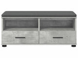 Hall Bench with Cushion Concrete Grey 80 x 38 x 46 cm 891459
