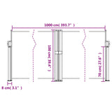 ZNTS Retractable Side Awning Taupe 100x1000 cm 4004694