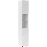 Line Embossed Tall Bathroom Storage Cabinet - White T3398P343302