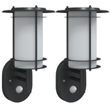 Outdoor Wall Lights with Sensors 2pcs Black Stainless Steel 4006291