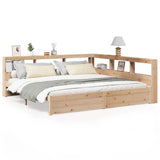 Bookcase Bed without Mattress 200x200 cm Solid Wood Pine 3324344