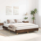Bed Frame No Mattress Brown Oak 150x200 cm King Size Engineered Wood 3328714