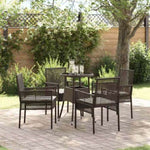 Garden Dining Set 5 pcs Brown Poly rattan 3334944