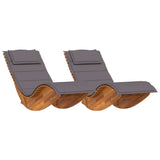 Sun Lounger 2 pcs Brown 60 x 154 x 74cm Solid Acacia wood 3329135