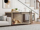 Dog Crate Furniture with Sliding Door for XL Dogs, Brown T3398P349637