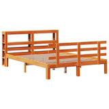 Bed Frame with Headboard without Mattress Wax Brown 140x190 cm 3306126