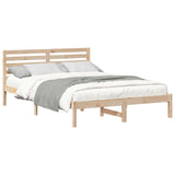 Bed Frame with Headboard Brown 140 x 220 cm Solid Pine Wood 872332