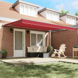 Retractable Awning Red 450 x 300 cm Polyester and Metal 3331052