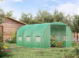 Walk-in Polytunnel Greenhouse, Outdoor Garden Tunnel Greenhouse Tent with Zipped Roll-Up Door and 6 T3398P314183