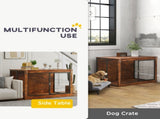 46.46'' Dog Crate Furniture with Openable Top, Two Lockable Doors, for Extra Large Dogs, Rustic T3398P425265