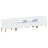 5 Piece LED TV Cabinet High Gloss White Engineered Wood 3416600